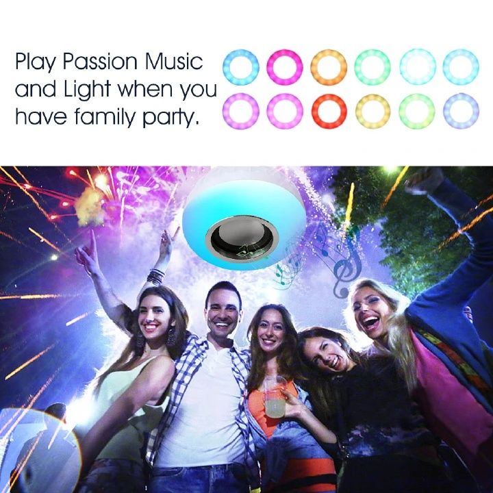 【Promotion】RahaLife Bluetooth Speaker Bulb Smart Light APP Control Wireless Music Player Color Changing LED Lamp with Subwoofer Bass Home Audio System