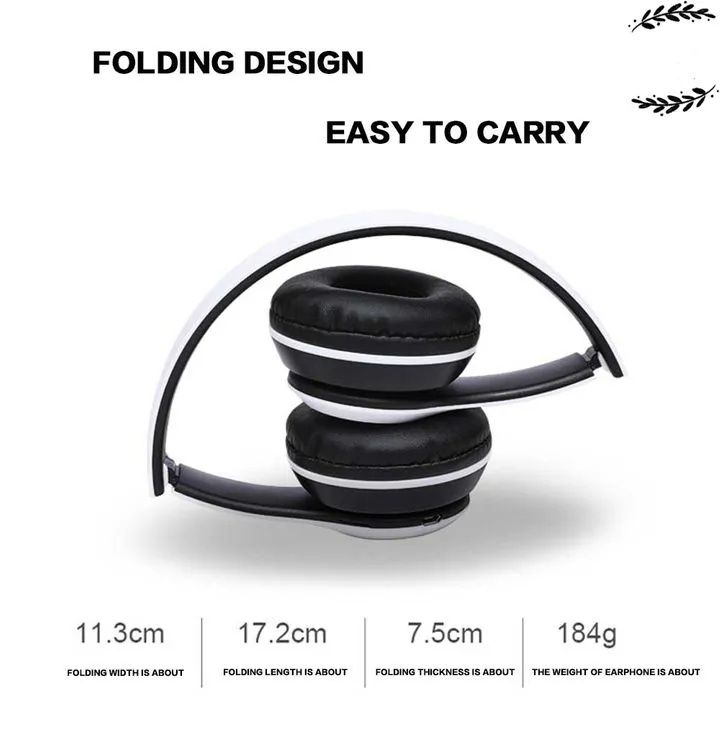 【Promotion】Smartrahalife P47 Wireless Bluetooth Headphone Stereo Bass Sound Foldable Sports Headset with TF Card Slot Hands-free Mic for iOS Android Phone Long Battery Life