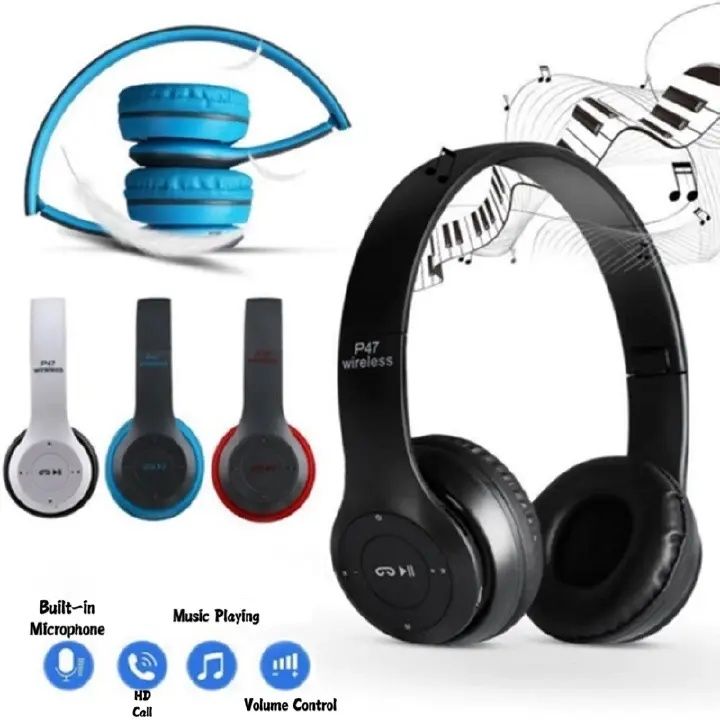 【Promotion】Smartrahalife P47 Wireless Bluetooth Headphone Stereo Bass Sound Foldable Sports Headset with TF Card Slot Hands-free Mic for iOS Android Phone Long Battery Life