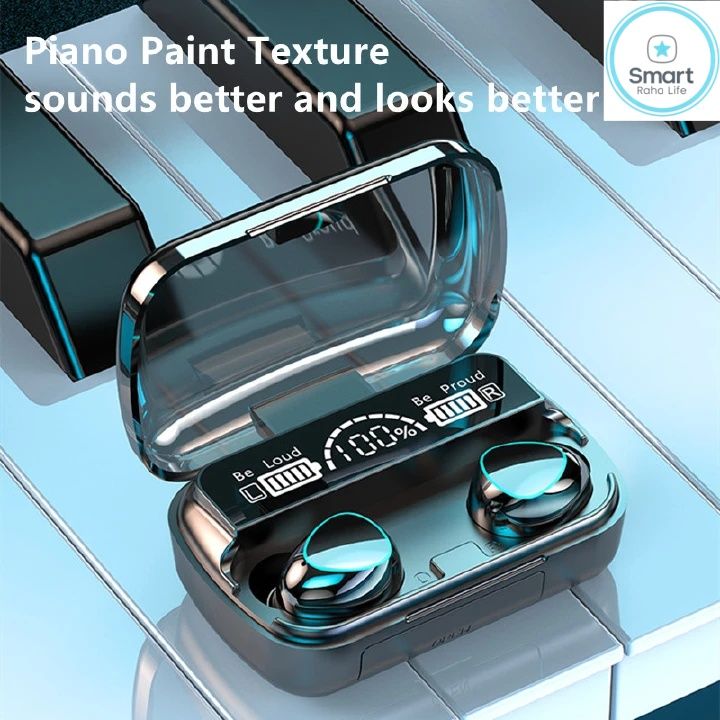 【Promotion】Smartrahalife M10 Earphone Wireless Bluetooth 5.0 Earbuds 9D Stereo Bass Sound, Clear Call Mic LED Power Display IPX6 Waterproof Sport Earphones for Running Gym Workout 24H Playtime