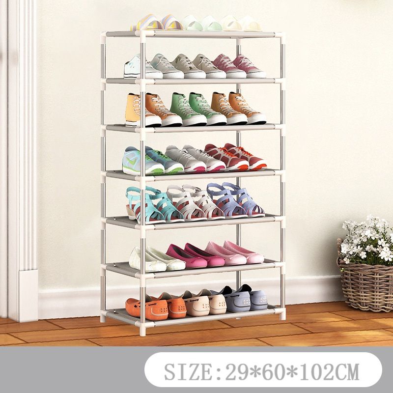 【Promotion】RahaLife 7 Layer Shoe Rack Assemble Shoe Shelf Storage Organizer Multifunctional Small Furniture for Entryway, Closet, Dorm Space Saving Design Sturdy & Portable