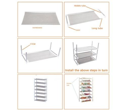 【Promotion】RahaLife 7 Layer Shoe Rack Assemble Shoe Shelf Storage Organizer Multifunctional Small Furniture for Entryway, Closet, Dorm Space Saving Design Sturdy & Portable