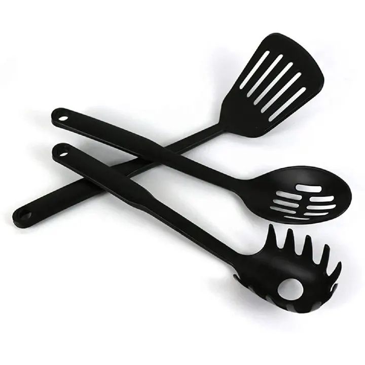 RahaLife 6 Pcs Black Cooking Utensils Set Non-Stick Spatula Spoon Sets Suitable for Cooking Kitchen Tools Kitchen Utensils Multifunction Shovel Spoon Set Non-Stick Kitchen Tools Set