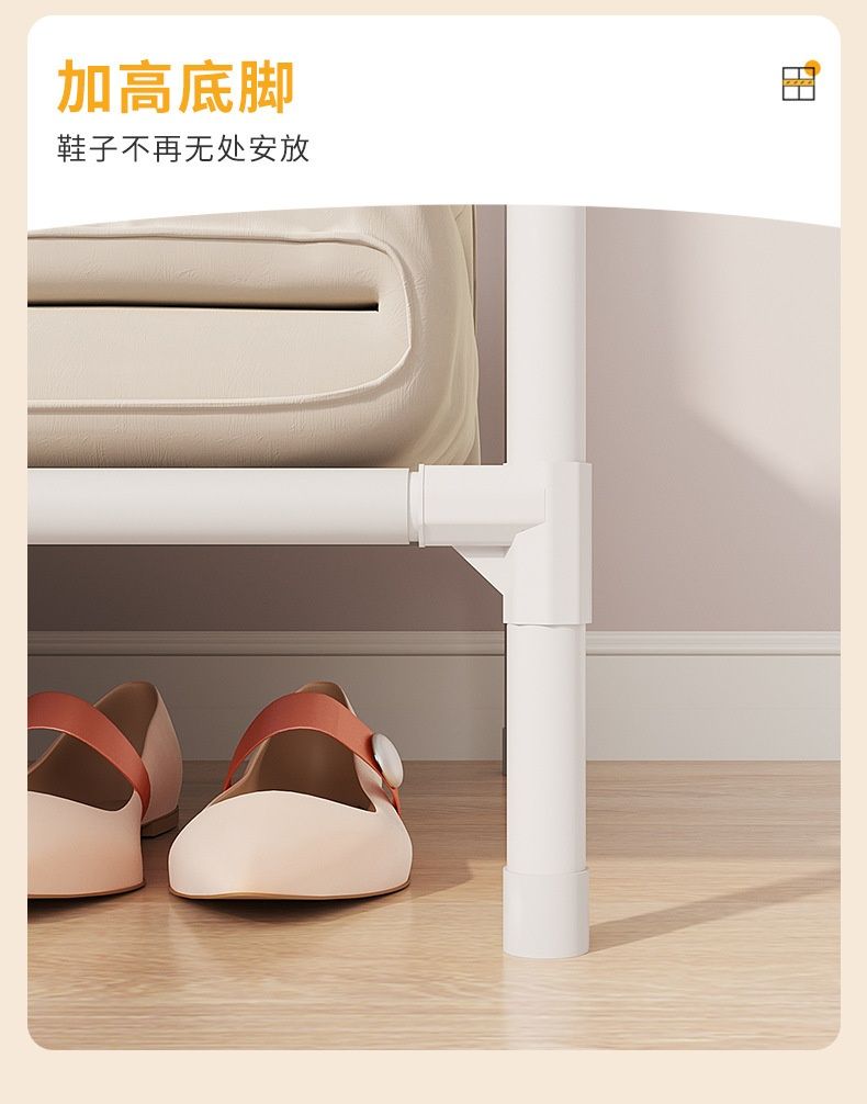 【Promotion】RahaLife 2 Columns Metallic Wardrobe Large Capacity Closet Organizer Assemble Storage Closet Portable Clothing Rack for Bedroom Home Dormitories Room Clothes Storage