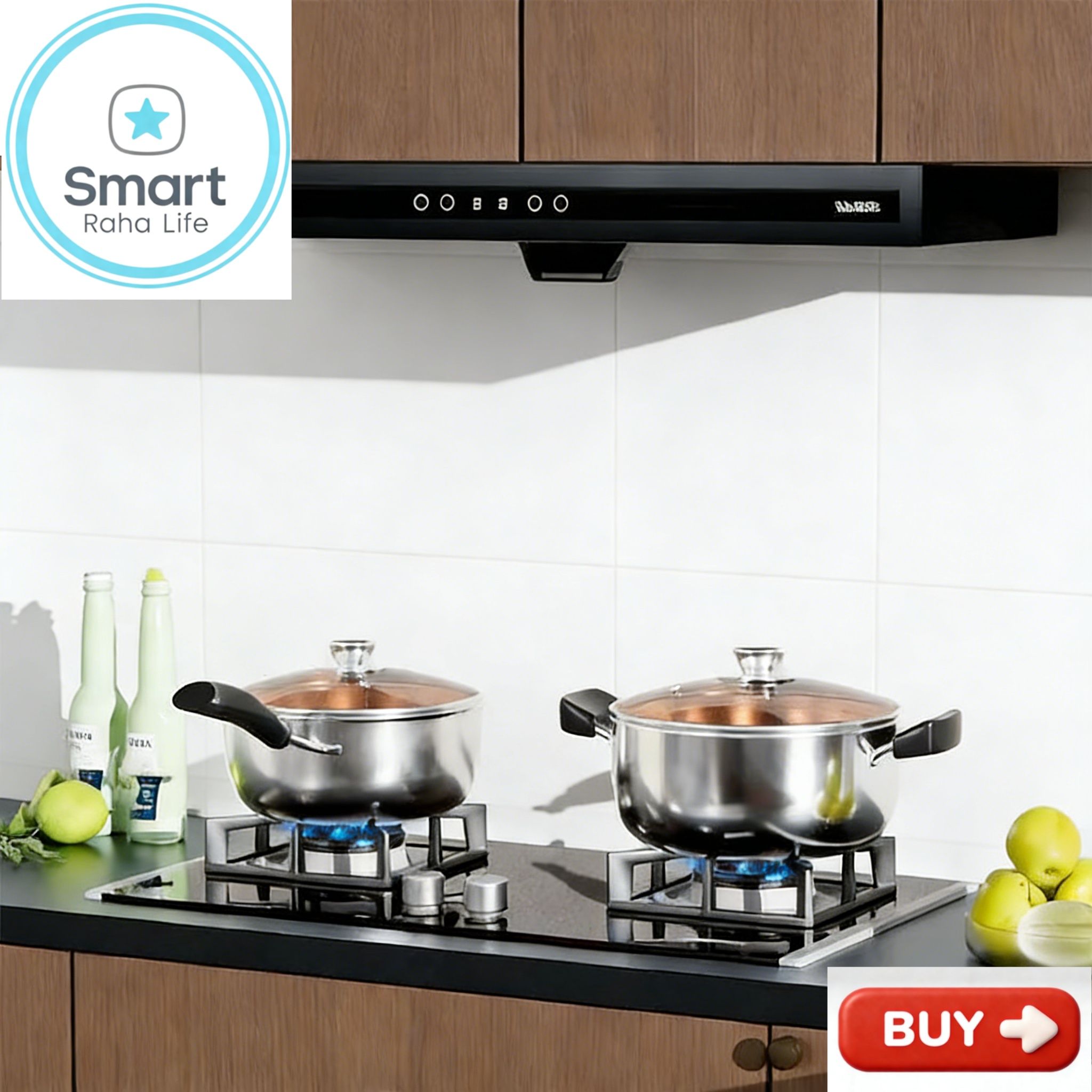 【Promotion】Smartrahalife 10PCS Stainless Steel Pots NonStick Cookware Set 5pcs pots+5pcs lids（16/18/20/22/24cm) Suitable for induction cookers Sufuria