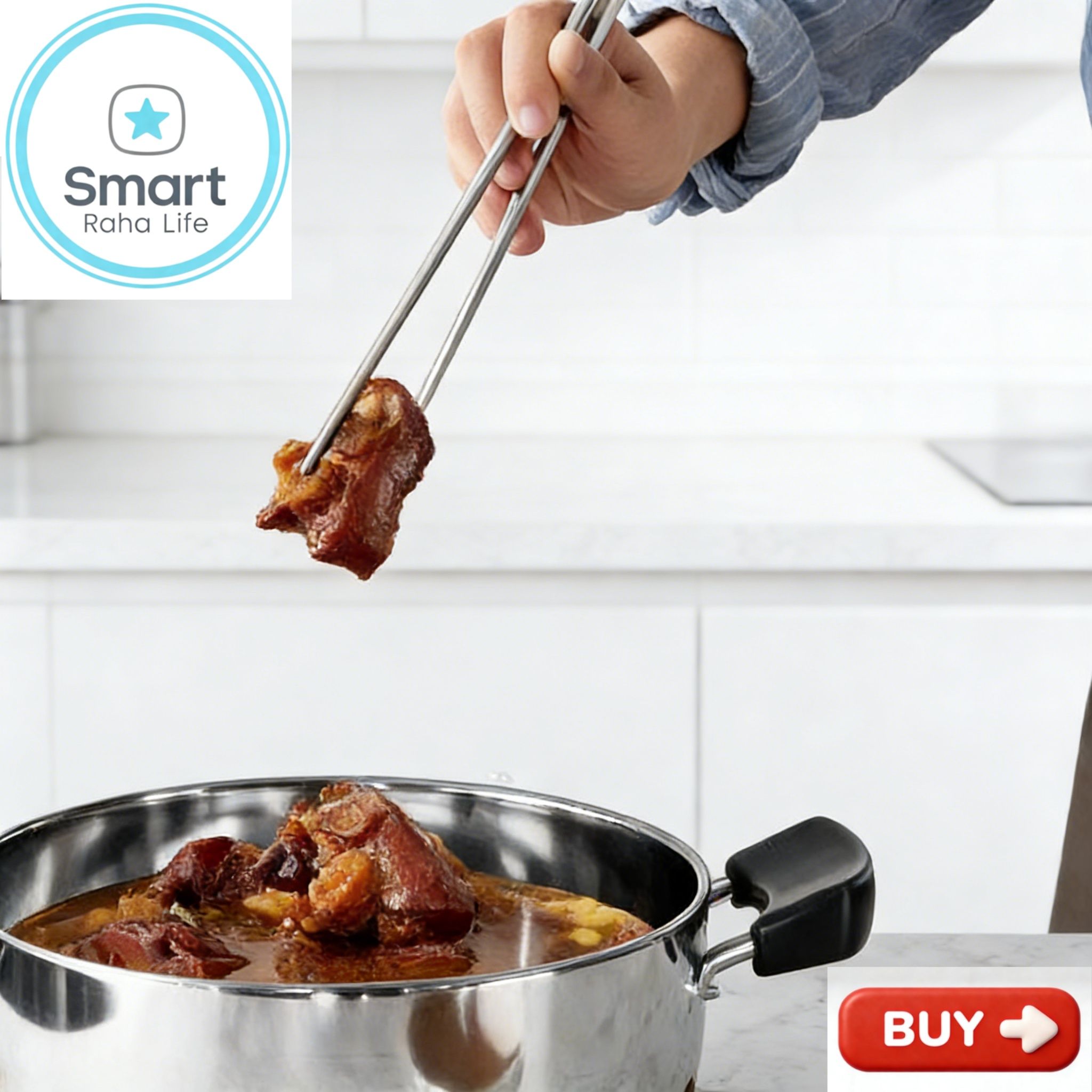 【Promotion】Smartrahalife 10PCS Stainless Steel Pots NonStick Cookware Set 5pcs pots+5pcs lids（16/18/20/22/24cm) Suitable for induction cookers Sufuria