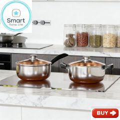 【Promotion】Smartrahalife 10PCS Stainless Steel Pots NonStick Cookware Set 5pcs pots+5pcs lids（16/18/20/22/24cm) Suitable for induction cookers Sufuria