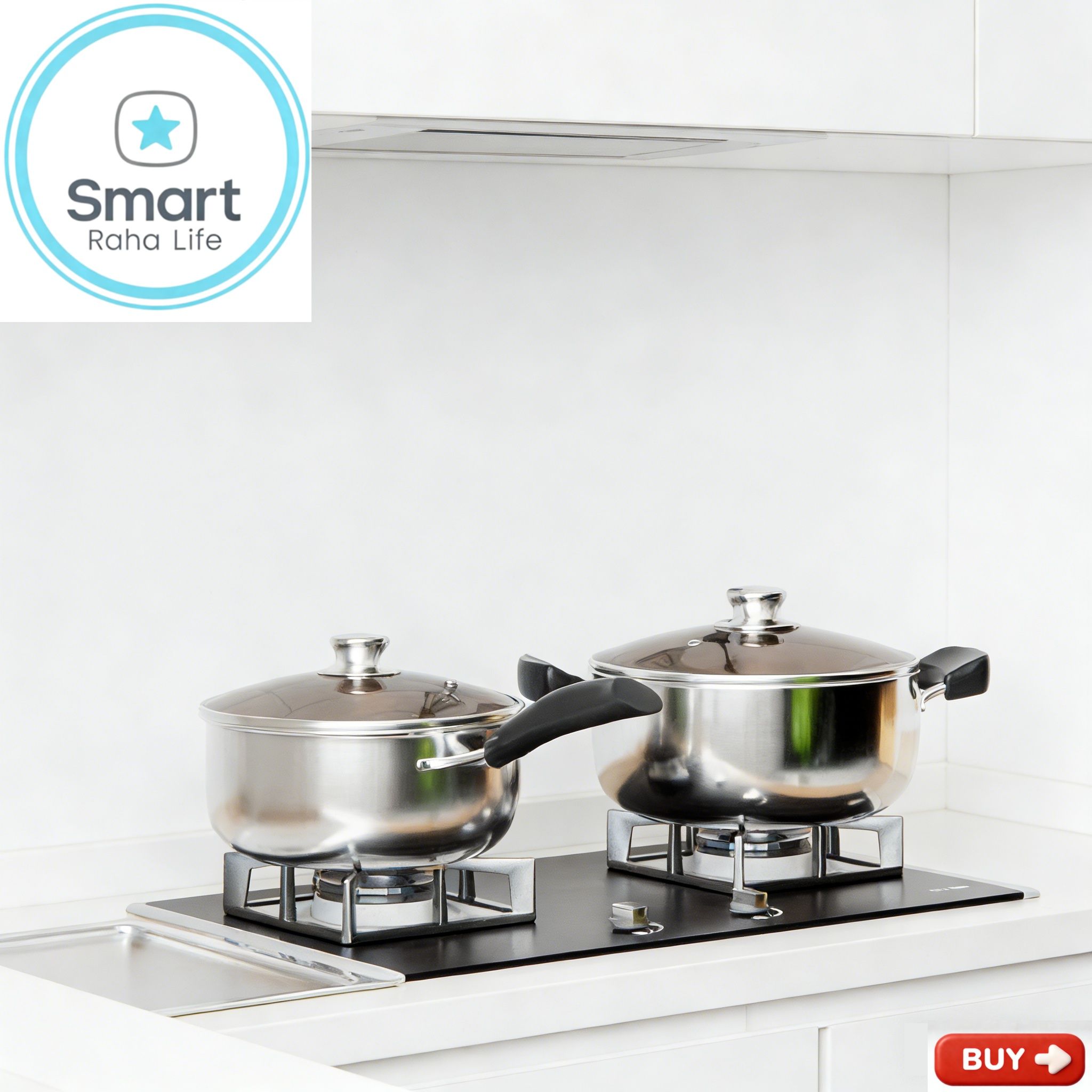 【Promotion】Smartrahalife 10PCS Stainless Steel Pots NonStick Cookware Set 5pcs pots+5pcs lids（16/18/20/22/24cm) Suitable for induction cookers Sufuria