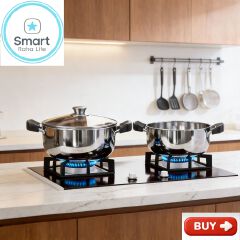 【Promotion】Smartrahalife 10PCS Stainless Steel Pots NonStick Cookware Set 5pcs pots+5pcs lids（16/18/20/22/24cm) Suitable for induction cookers Sufuria
