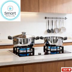 【Promotion】Smartrahalife 10PCS Stainless Steel Pots NonStick Cookware Set 5pcs pots+5pcs lids（16/18/20/22/24cm) Suitable for induction cookers Sufuria