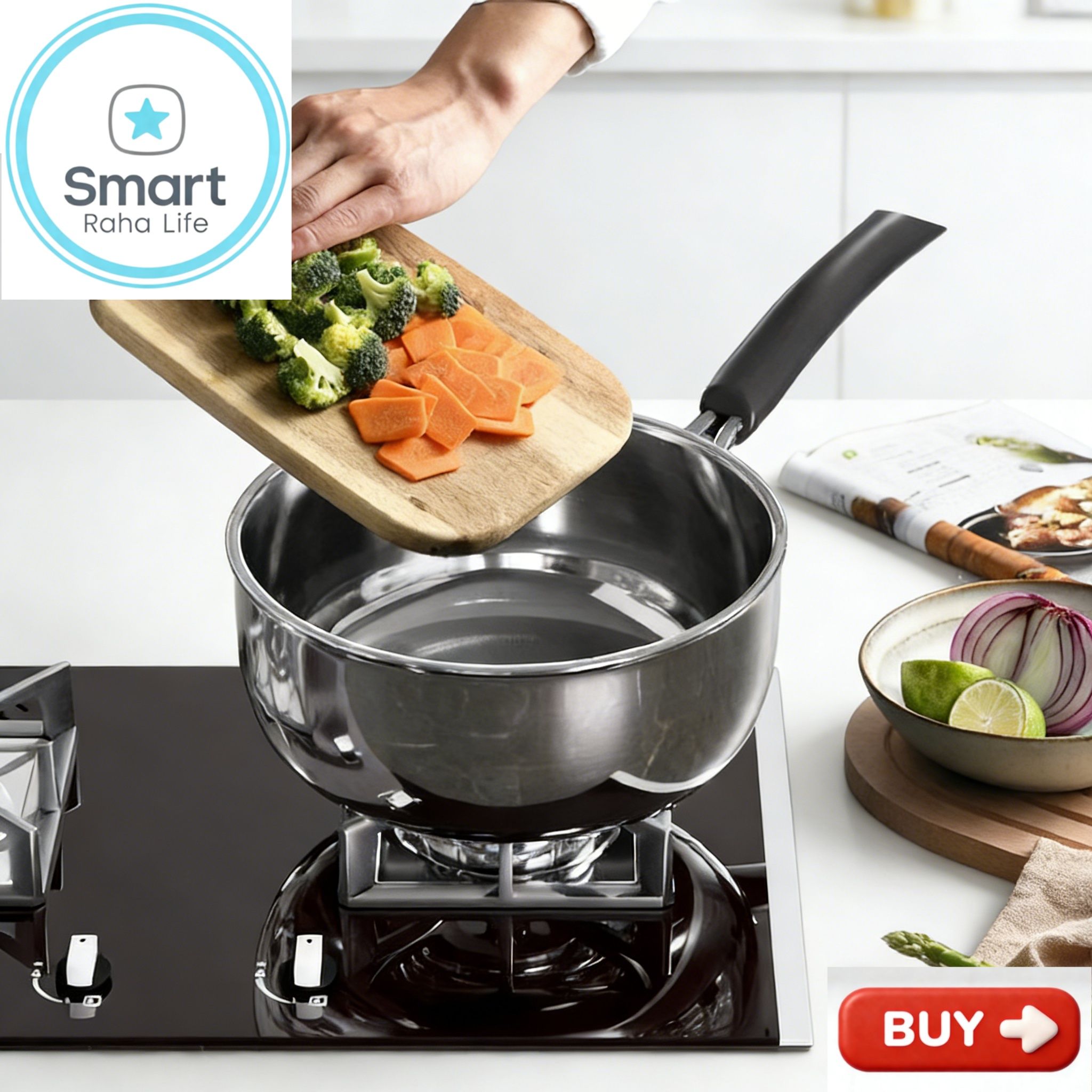 【Promotion】Smartrahalife 10PCS Stainless Steel Pots NonStick Cookware Set 5pcs pots+5pcs lids（16/18/20/22/24cm) Suitable for induction cookers Sufuria