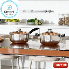 【Promotion】Smartrahalife 10PCS Stainless Steel Pots NonStick Cookware Set 5pcs pots+5pcs lids（16/18/20/22/24cm) Suitable for induction cookers Sufuria