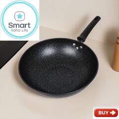 【Promotion】Smartrahalife Non Stick Pan Medical Stone Wok Physical Sufuria 30/32/34CM Cookware Saute Deep Frying Cooking Pots