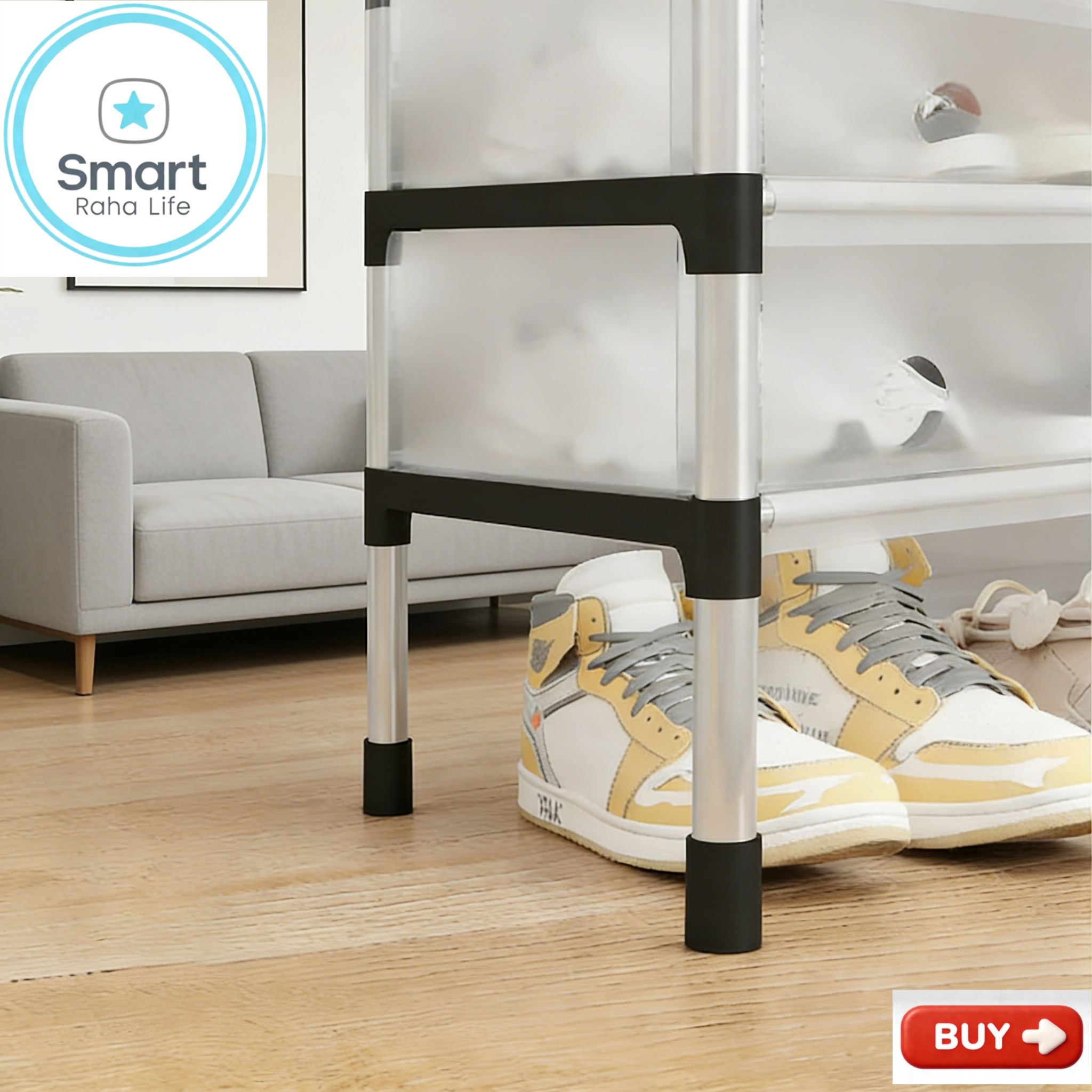 【Promotion】RahaLife  7 Layer Shoes Rack Upgraded Organizer Dustproof Household Doorstep Shoes DIY Storage Shelf Assembly Large Capacity Shoes Cabinet