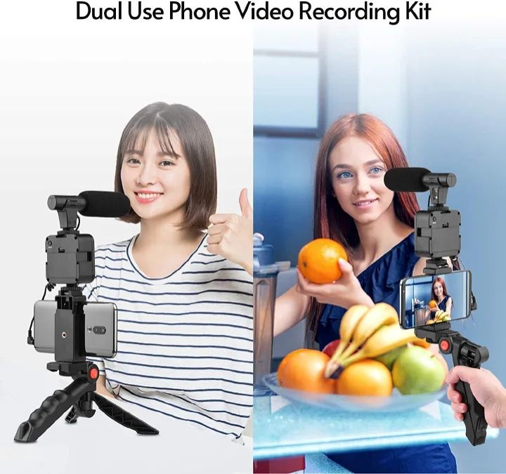 【Promotion】Smartrahalife Tripod Phone Stand with Ring Light and Microphone All in One Video Recording Kit for Content Creators Live Streaming YouTube TikTok