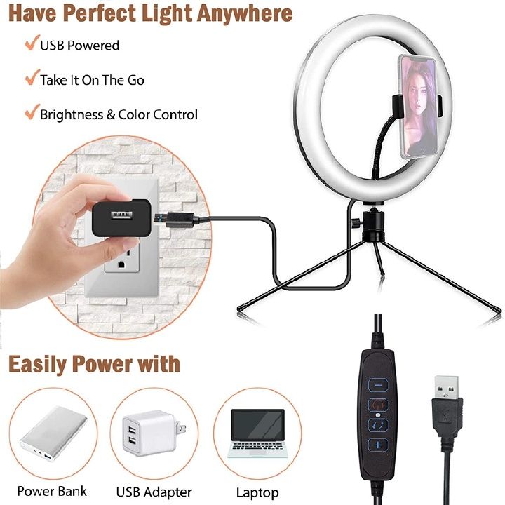【Promotion】Smartrahalife 8 Inch Ring Light with Tripod Phone Holder All in One Streaming Kit for YouTube TikTok Selfie
