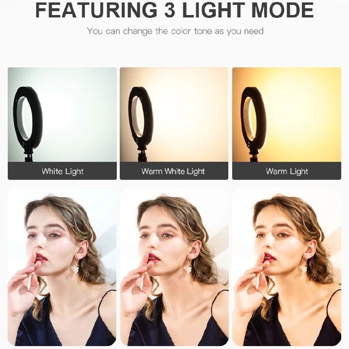 【Promotion】Smartrahalife 8 Inch Ring Light with Tripod Phone Holder All in One Streaming Kit for YouTube TikTok Selfie