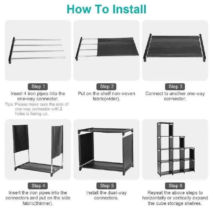 【Promotion】Smartrahalife 9 Cube Multifunctional Storage Shelf and Bookcase - Modular Metal Organizer Rack for Books Clothes Shoes Toys Easy Assembly