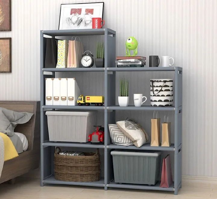 【Promotion】Smartrahalife 9 Cube Multifunctional Storage Shelf and Bookcase - Modular Metal Organizer Rack for Books Clothes Shoes Toys Easy Assembly