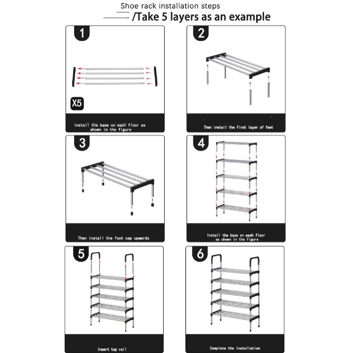 【Promotion】Smartrahalife 7 Layer Shoe Rack Assemble Shoe Shelf Storage Organizer Multifunctional Small Furniture for Entryway Closet, Dorm Space Saving Design Sturdy Portable