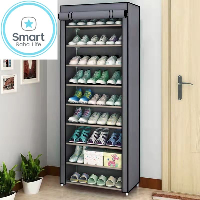 【Promotion】Smartrahalife 9 Layer Shoe Rack Large Capacity Assemble Shoe Shelf Free Standing Storage Organizer Cabinet for Entryway, Bedroom, Closet Space Saving Small Furniture Sturdy&Portable Design