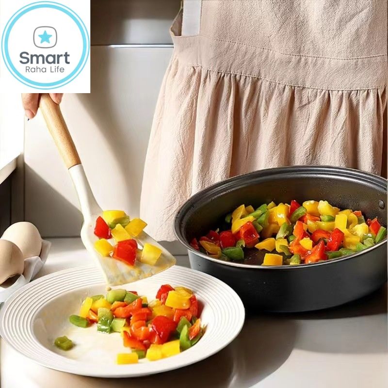 【Promotion】Smartrahalife 3PCS Silicone Cooking Utensils Set Non-Stick & Heat Resistant Spatula Spoon Strainer Filter Cooking Essential for Non-Scratch Use Easy Clean & Dishwasher Safe Ladle