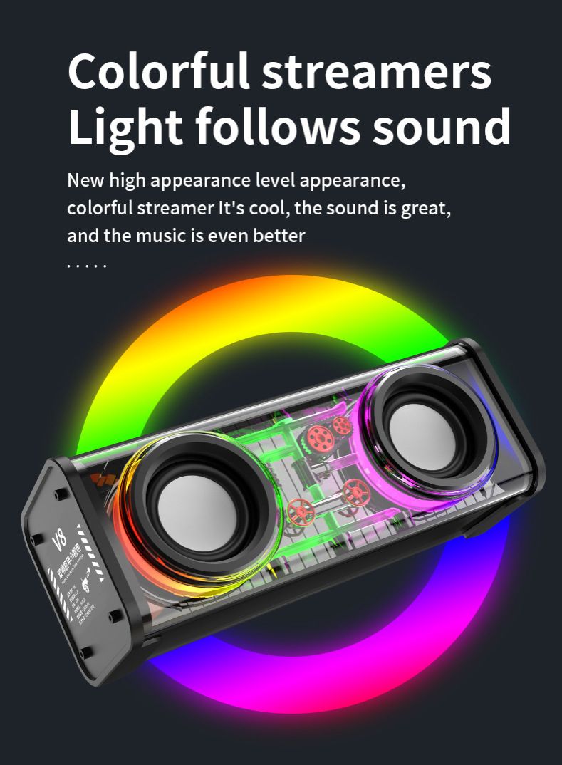 【Promotion】Smartrahalife Wireless Bluetooth Speaker Home Theater Sound System Soundbar for TV, PC Computer Speaker Subwoofer with 4D Surround Sound Portable Music Box