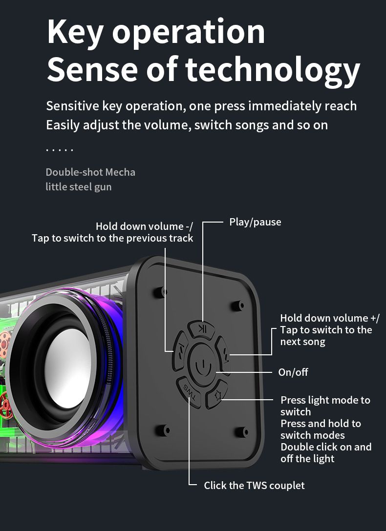 【Promotion】Smartrahalife Wireless Bluetooth Speaker Home Theater Sound System Soundbar for TV, PC Computer Speaker Subwoofer with 4D Surround Sound Portable Music Box