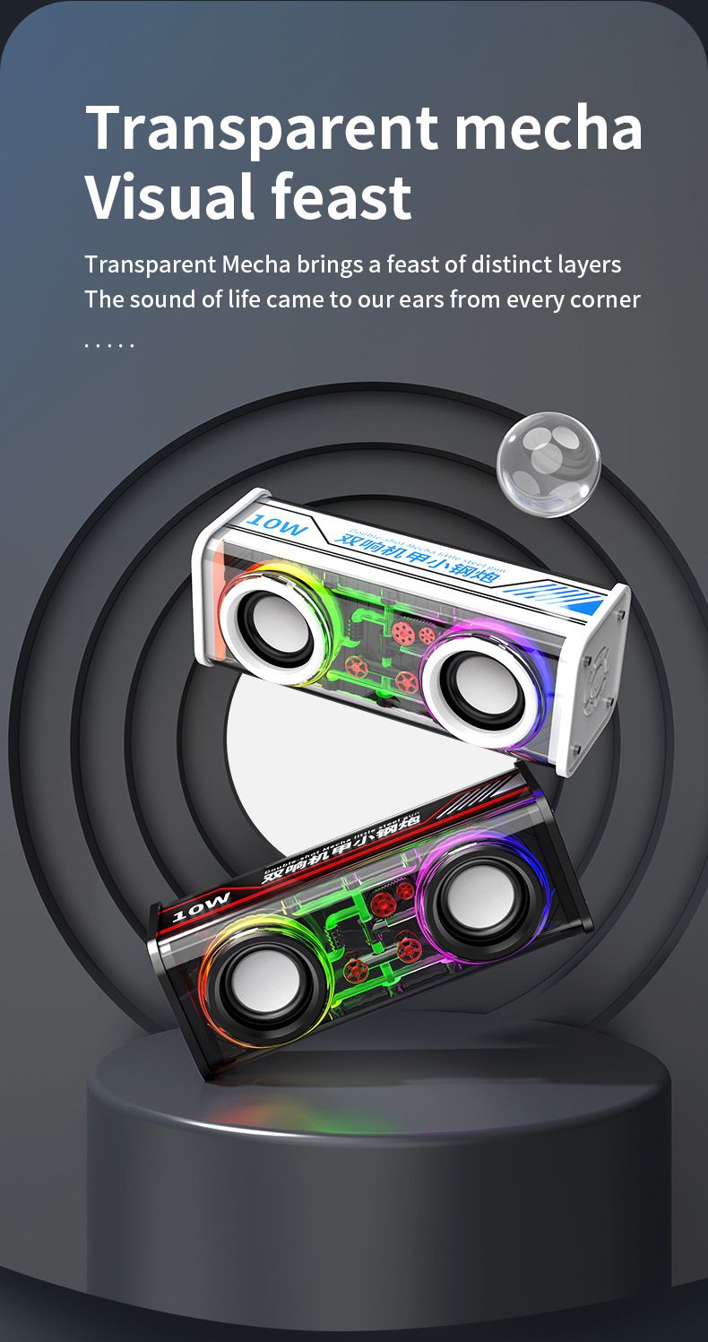 【Promotion】Smartrahalife Wireless Bluetooth Speaker Home Theater Sound System Soundbar for TV, PC Computer Speaker Subwoofer with 4D Surround Sound Portable Music Box