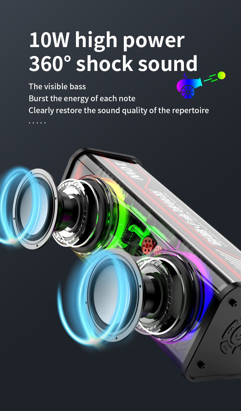 【Promotion】Smartrahalife Wireless Bluetooth Speaker Home Theater Sound System Soundbar for TV, PC Computer Speaker Subwoofer with 4D Surround Sound Portable Music Box