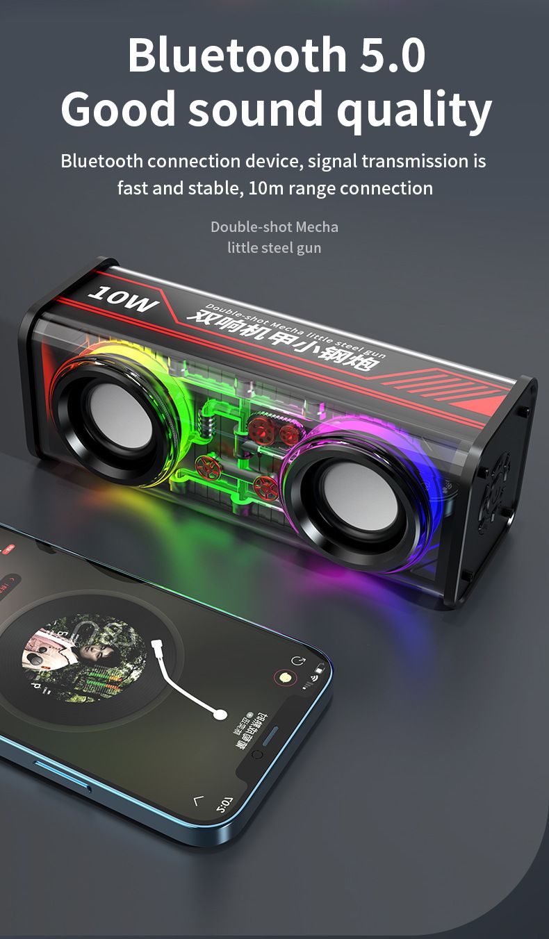 【Promotion】Smartrahalife Wireless Bluetooth Speaker Home Theater Sound System Soundbar for TV, PC Computer Speaker Subwoofer with 4D Surround Sound Portable Music Box