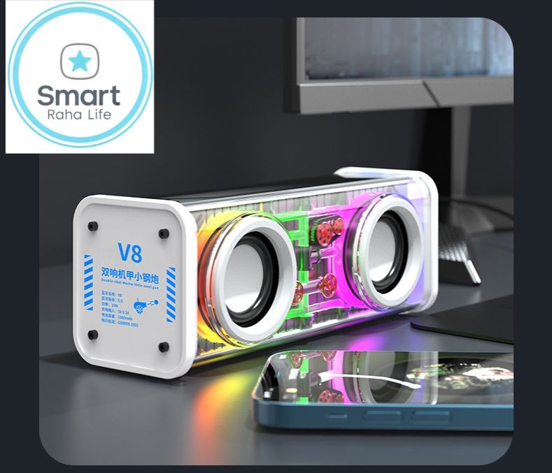 【Promotion】Smartrahalife Wireless Bluetooth Speaker Home Theater Sound System Soundbar for TV, PC Computer Speaker Subwoofer with 4D Surround Sound Portable Music Box