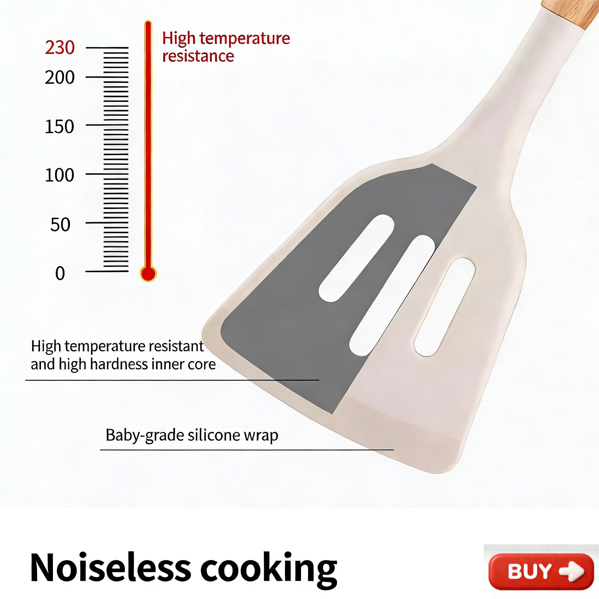 【Promotion】Smartrahalife 3PCS Silicone Cooking Utensils Set Non-Stick & Heat Resistant Spatula Spoon Strainer Filter Cooking Essential for Non-Scratch Use Easy Clean & Dishwasher Safe Ladle