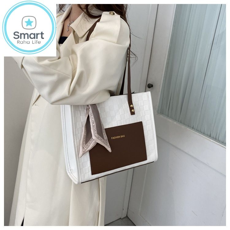 Smartrahalife Fashion PU Leather Tote Bag for Women, 3 Ways to Wear: Shoulder/Crossbody/Handbag, Casual Portable Purse with Local Fast Delivery