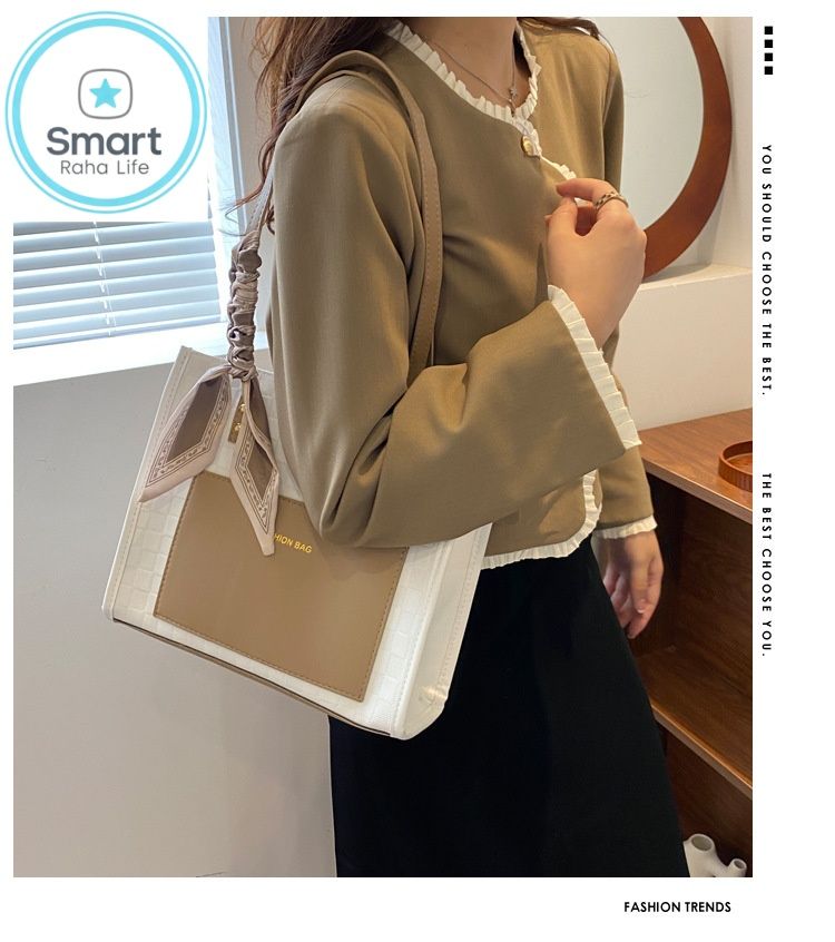 Smartrahalife Fashion PU Leather Tote Bag for Women, 3 Ways to Wear: Shoulder/Crossbody/Handbag, Casual Portable Purse with Local Fast Delivery