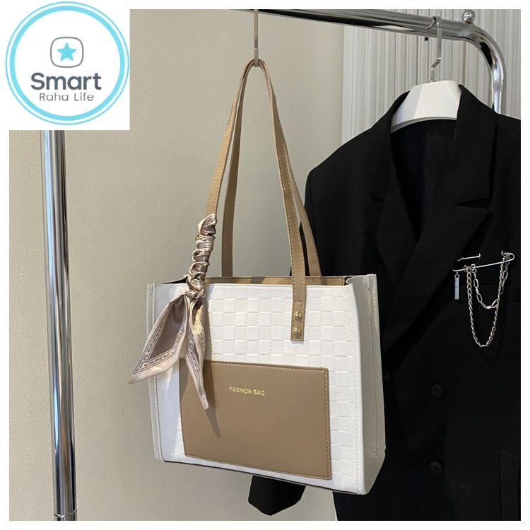 Smartrahalife Fashion PU Leather Tote Bag for Women, 3 Ways to Wear: Shoulder/Crossbody/Handbag, Casual Portable Purse with Local Fast Delivery