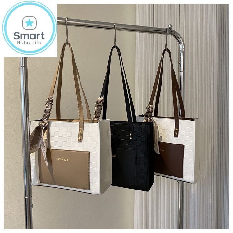 Smartrahalife Fashion PU Leather Tote Bag for Women, 3 Ways to Wear: Shoulder/Crossbody/Handbag, Casual Portable Purse with Local Fast Delivery