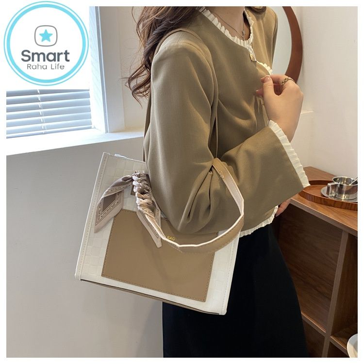 Smartrahalife Fashion PU Leather Tote Bag for Women, 3 Ways to Wear: Shoulder/Crossbody/Handbag, Casual Portable Purse with Local Fast Delivery