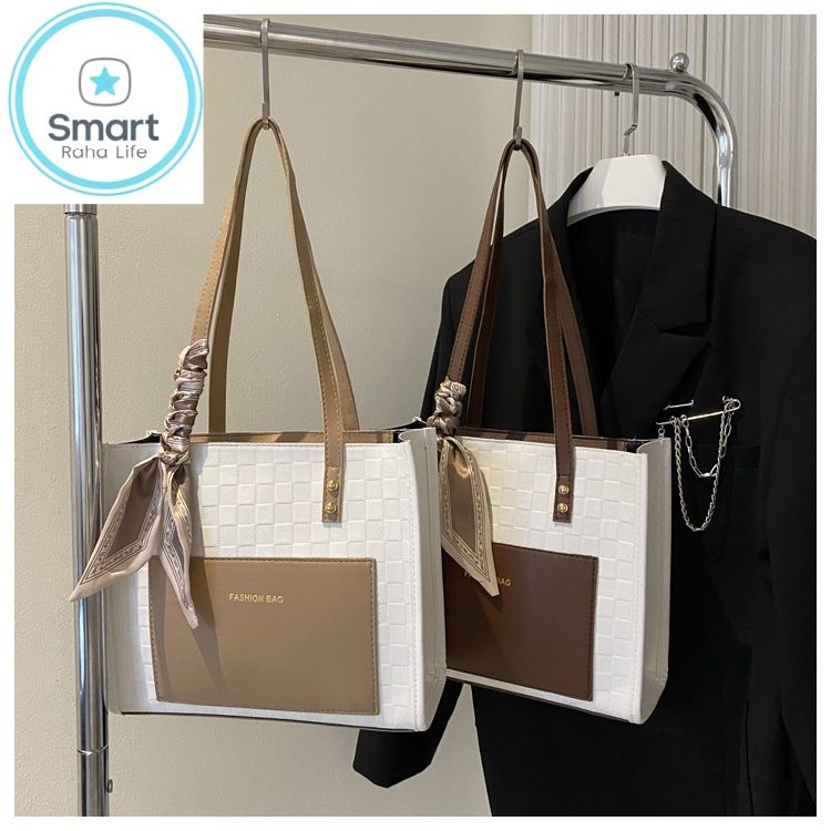 Smartrahalife Fashion PU Leather Tote Bag for Women, 3 Ways to Wear: Shoulder/Crossbody/Handbag, Casual Portable Purse with Local Fast Delivery