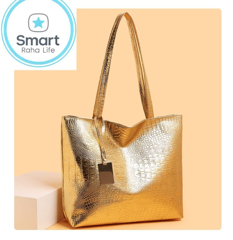 Smartrahalife Fashion PU Leather Tote Bag for Women, 3 Ways to Wear: Shoulder/Crossbody/Handbag, Casual Portable Purse with Local Fast Delivery
