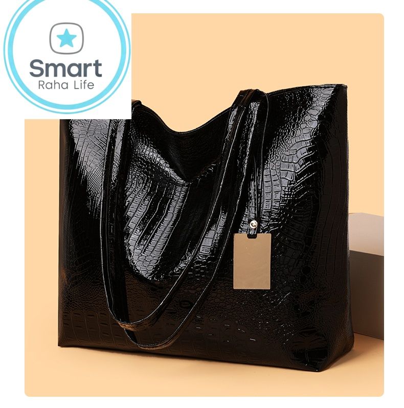 Smartrahalife Fashion PU Leather Tote Bag for Women, 3 Ways to Wear: Shoulder/Crossbody/Handbag, Casual Portable Purse with Local Fast Delivery