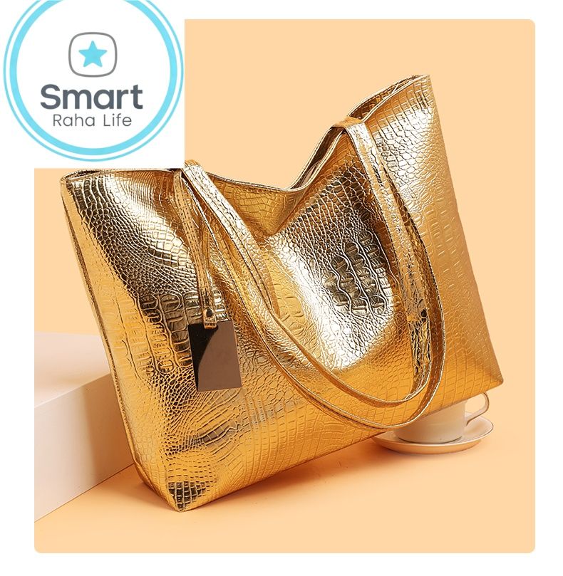 Smartrahalife Fashion PU Leather Tote Bag for Women, 3 Ways to Wear: Shoulder/Crossbody/Handbag, Casual Portable Purse with Local Fast Delivery