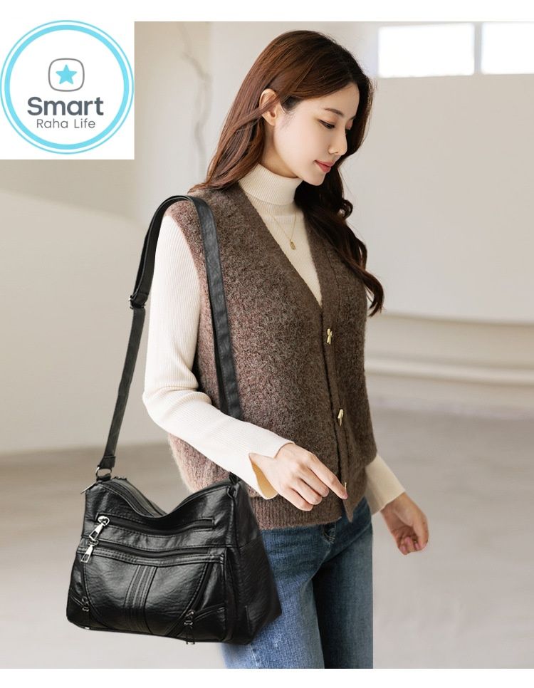 Smartrahalife Fashion Women's PU Leather Shoulder Bag Ladies Handbag Sling Crossbody Purse for Office Work, Casual Daily Use Gift for Her