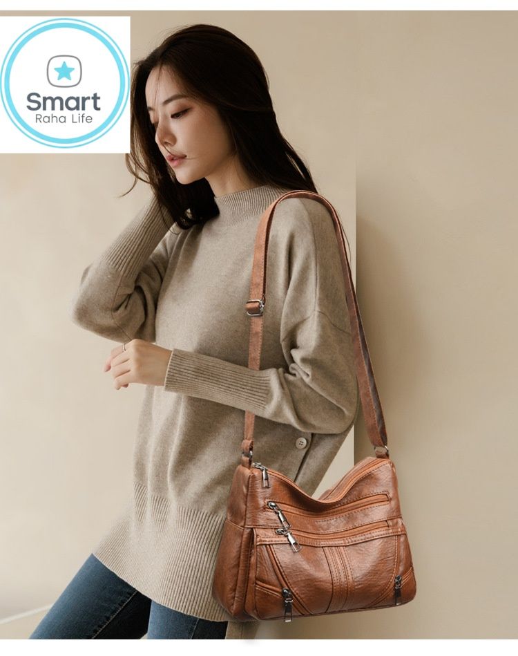 Smartrahalife Fashion Women's PU Leather Shoulder Bag Ladies Handbag Sling Crossbody Purse for Office Work, Casual Daily Use Gift for Her