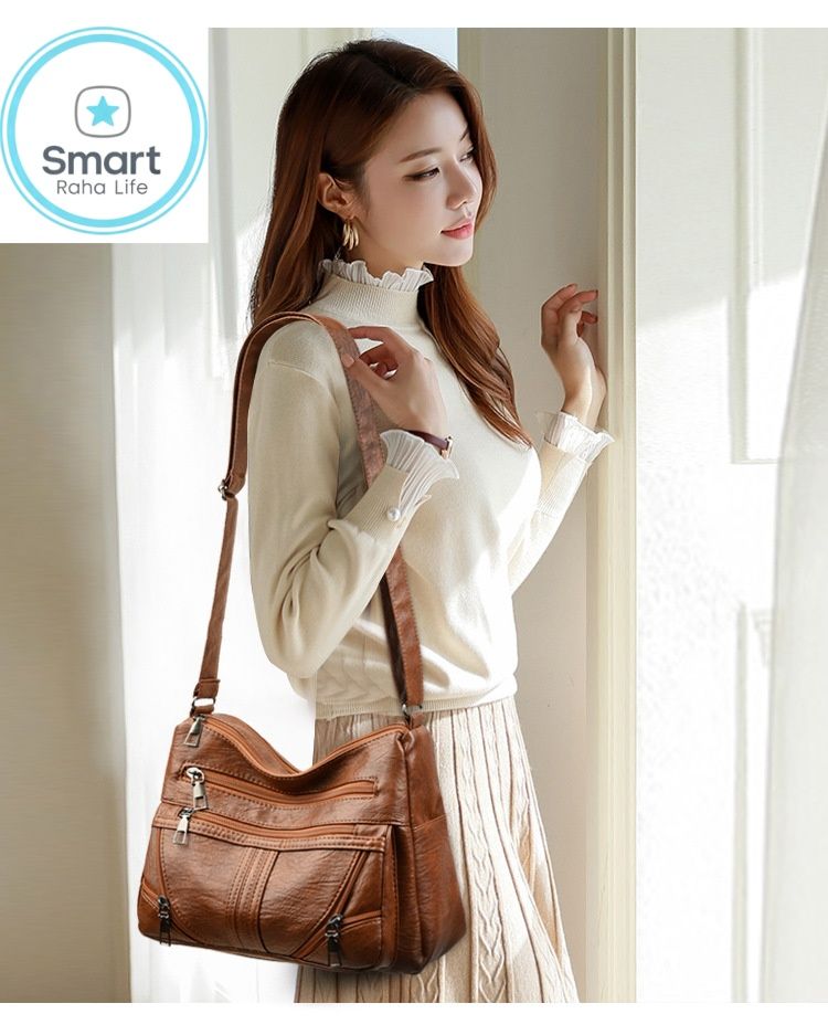 Smartrahalife Fashion Women's PU Leather Shoulder Bag Ladies Handbag Sling Crossbody Purse for Office Work, Casual Daily Use Gift for Her