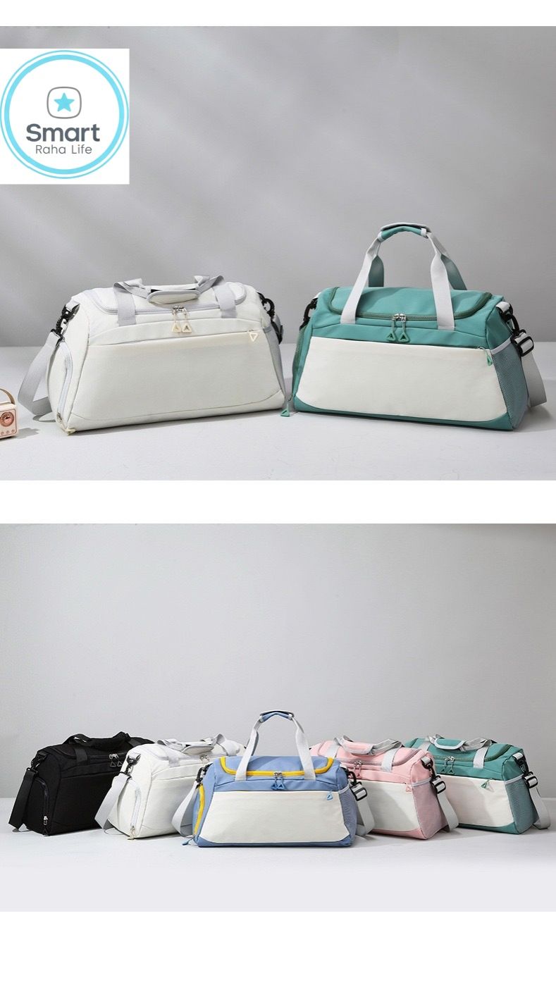 Smartrahalife Fashion Multifunctional Travel Crossbody Bag with Trolley Sleeve Wet Dry Separation Luggage Tote for Gym, Sports & Travel, Hand Luggage Organizer