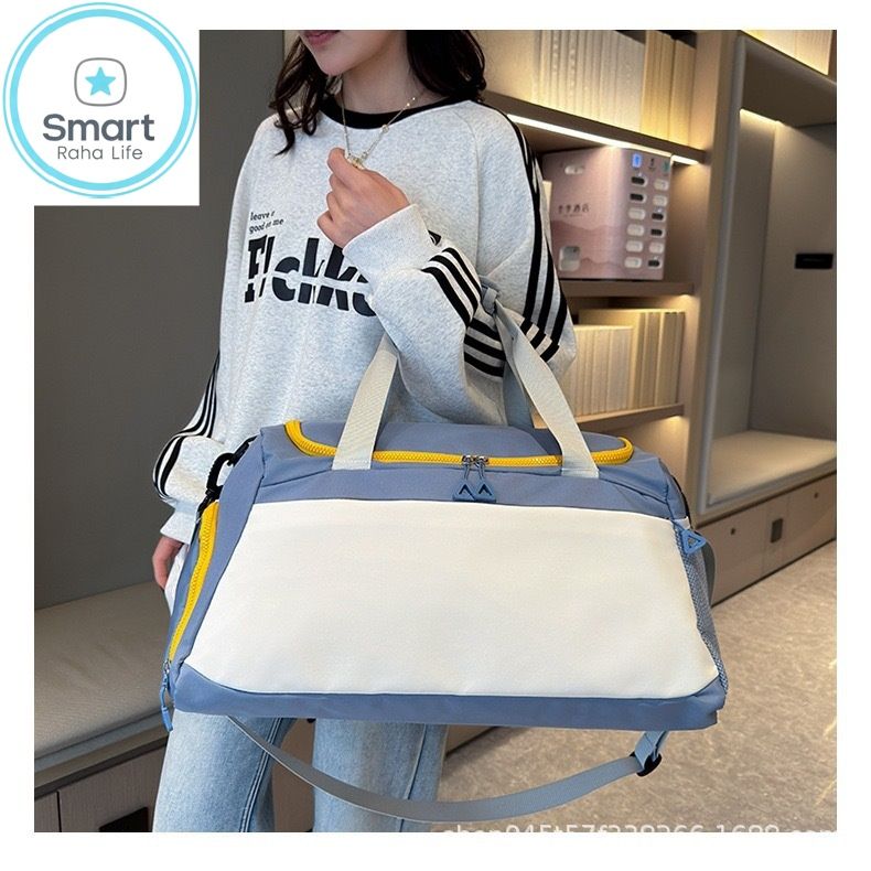 Smartrahalife Fashion Multifunctional Travel Crossbody Bag with Trolley Sleeve Wet Dry Separation Luggage Tote for Gym, Sports & Travel, Hand Luggage Organizer