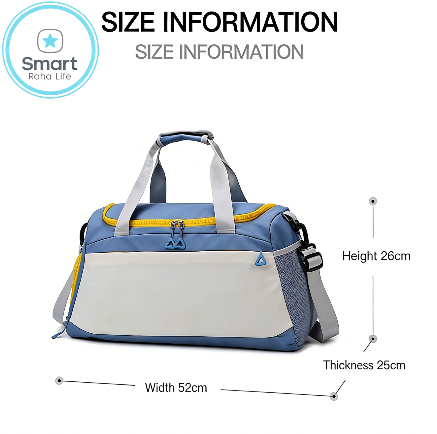 Smartrahalife Fashion Multifunctional Travel Crossbody Bag with Trolley Sleeve Wet Dry Separation Luggage Tote for Gym, Sports & Travel, Hand Luggage Organizer