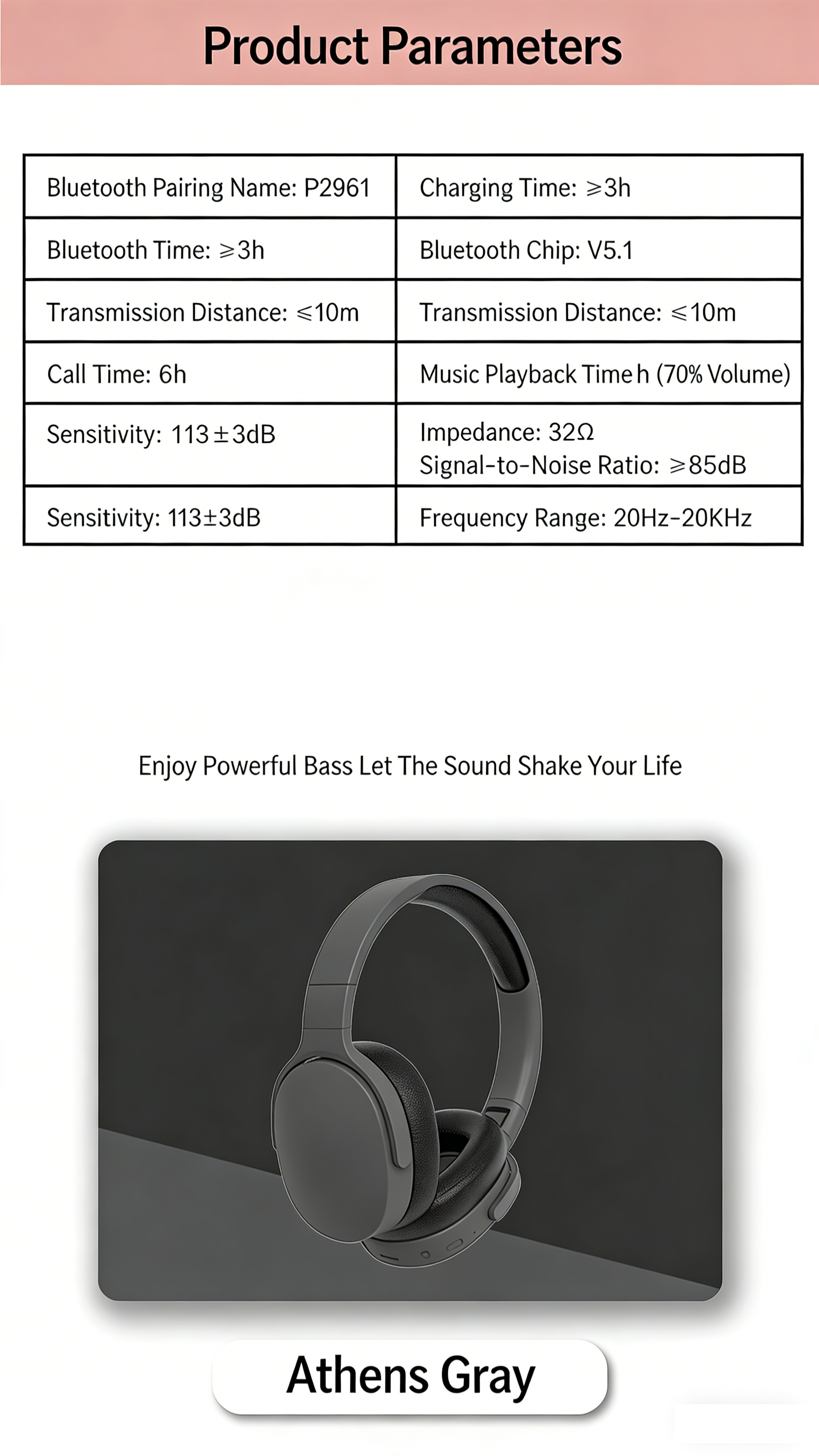 【Promotion】Smartrahalife P2961 Max TWS Headphones Active Noise Cancelling Mic Deep Bass Subwoofer 40H Playtime Bluetooth Earphones Waterproof for iPhone Android Sports Gym Running