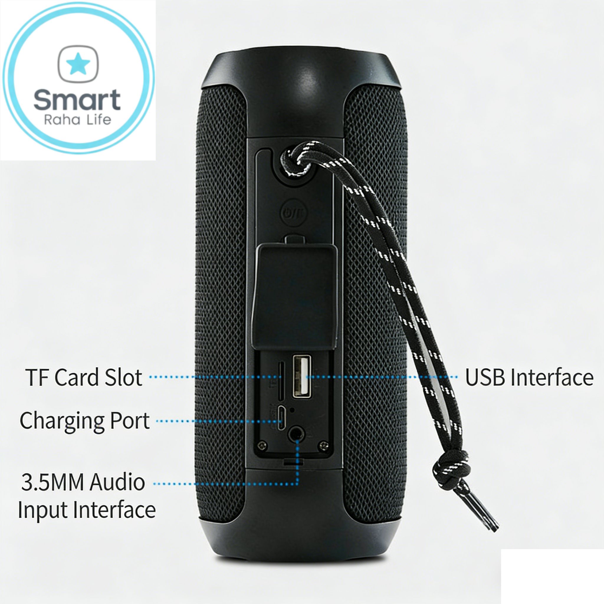 【Promotion】Smartrahalife Wireless Bluetooth Speaker – Home Theater Soundbar with Subwoofer for TV & PC, 4D Surround Sound, TF Card Slot, Portable, Long-Lasting Battery, Great Value Sound System